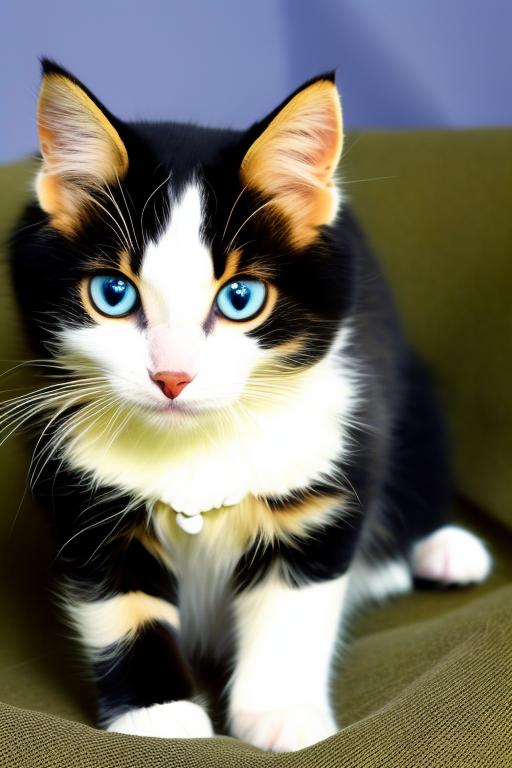 Calico cat with heterochromia